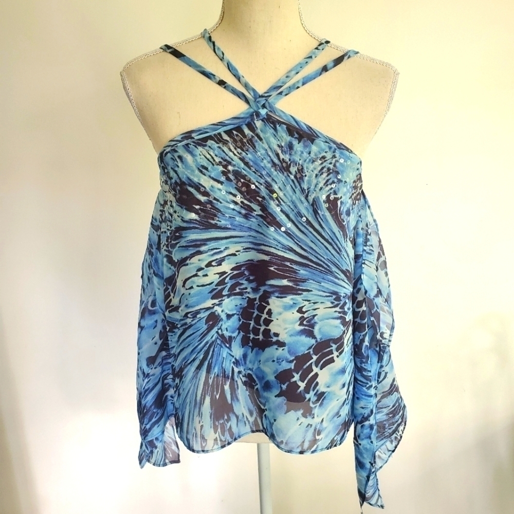 Jennifer Lopez Sequin Ruffle Top - Picture 3 of 9